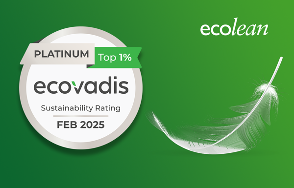 Ecolean continues to lead in sustainability – awarded its fifth consecutive Platinum EcoVadis medal!